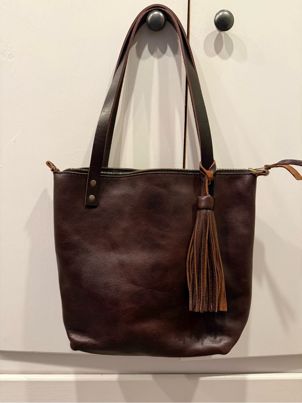 Portland Leather Goods Dark Brown Leather Shoulder Bag - Picture 7 of 12